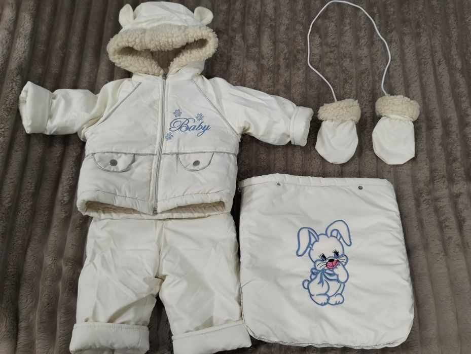 Продам зимовий комбінезон+конверт на овчині