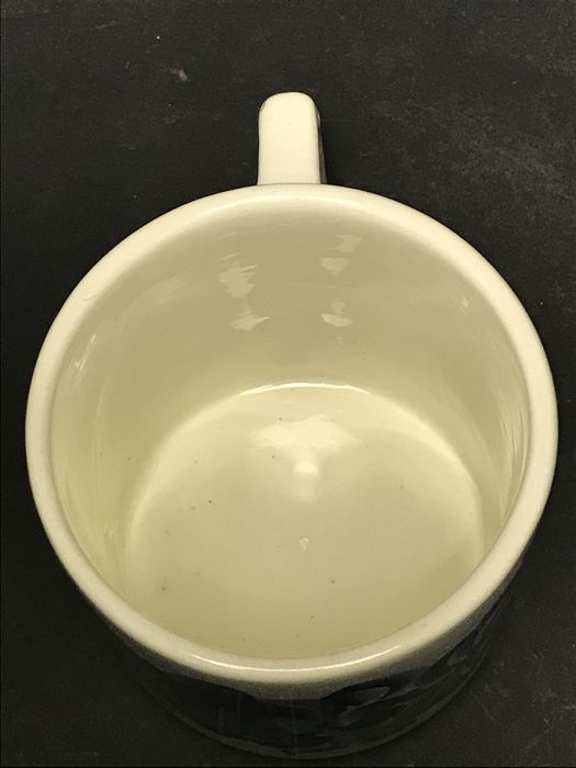 Fajans Włocławek kubek z uchem kobalt