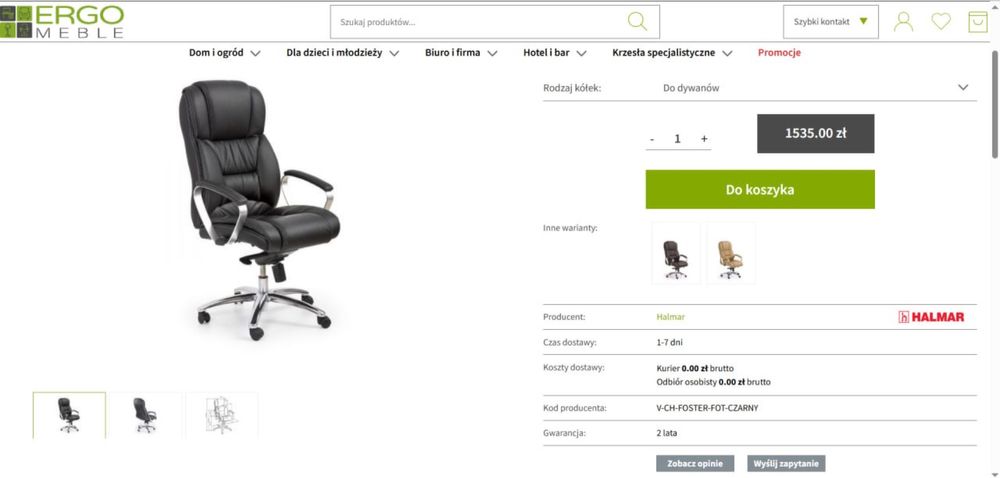 Fotel biurowy Halmar Foster Premium