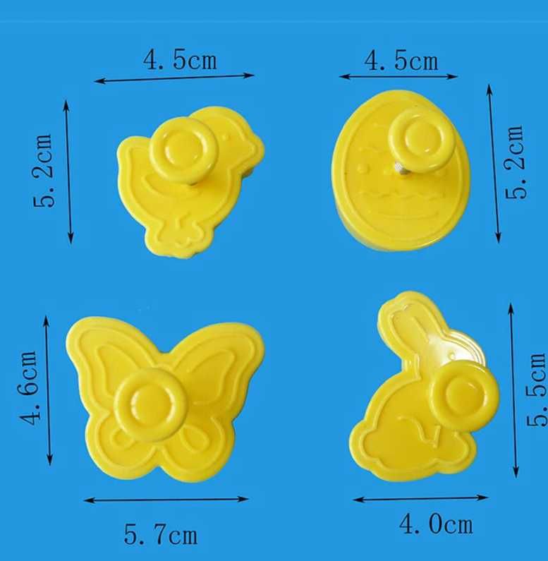 Foremki do ciastek  Wielkanoc 4 szt Kurczak Zajączek Jajko