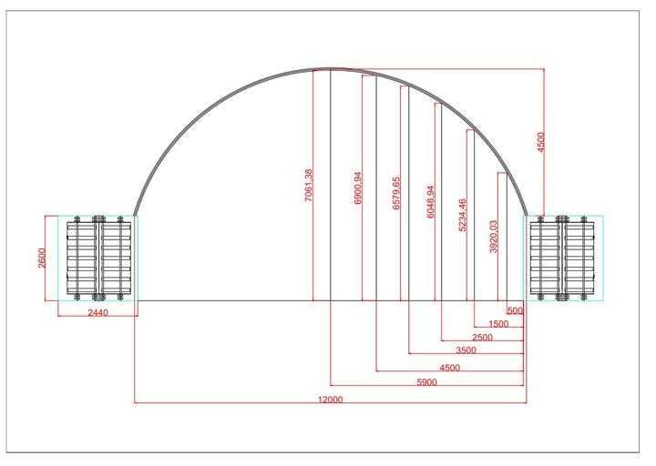 Zadaszenie kontenerów łukowa hala namiotowa 12x12 m kontenerowa morski