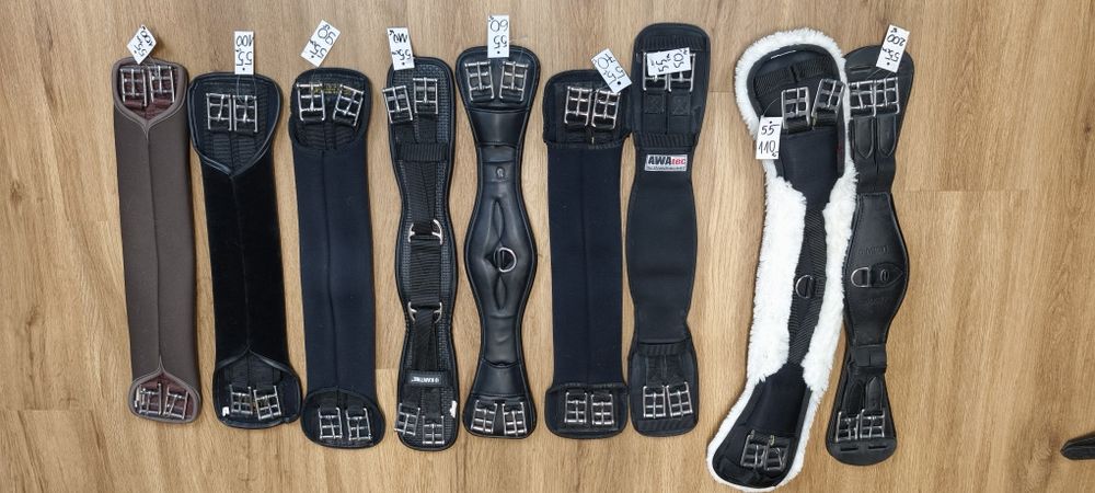 Popręg 55 cm, futerko, skórzany, sympatex,