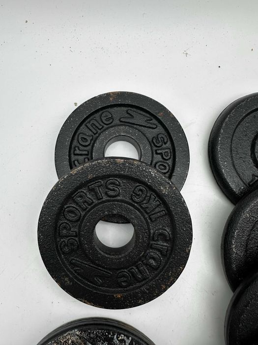 Ciężarki na siłownię do hantli sztangi całość 11kg 1kg 1.25kg.