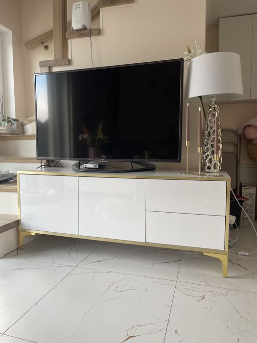 Szafka RTV Biało-złota