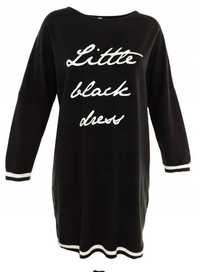 Miss Etam czarna sukienka dresowa 130cm pachy 48 50 Little Black Dress