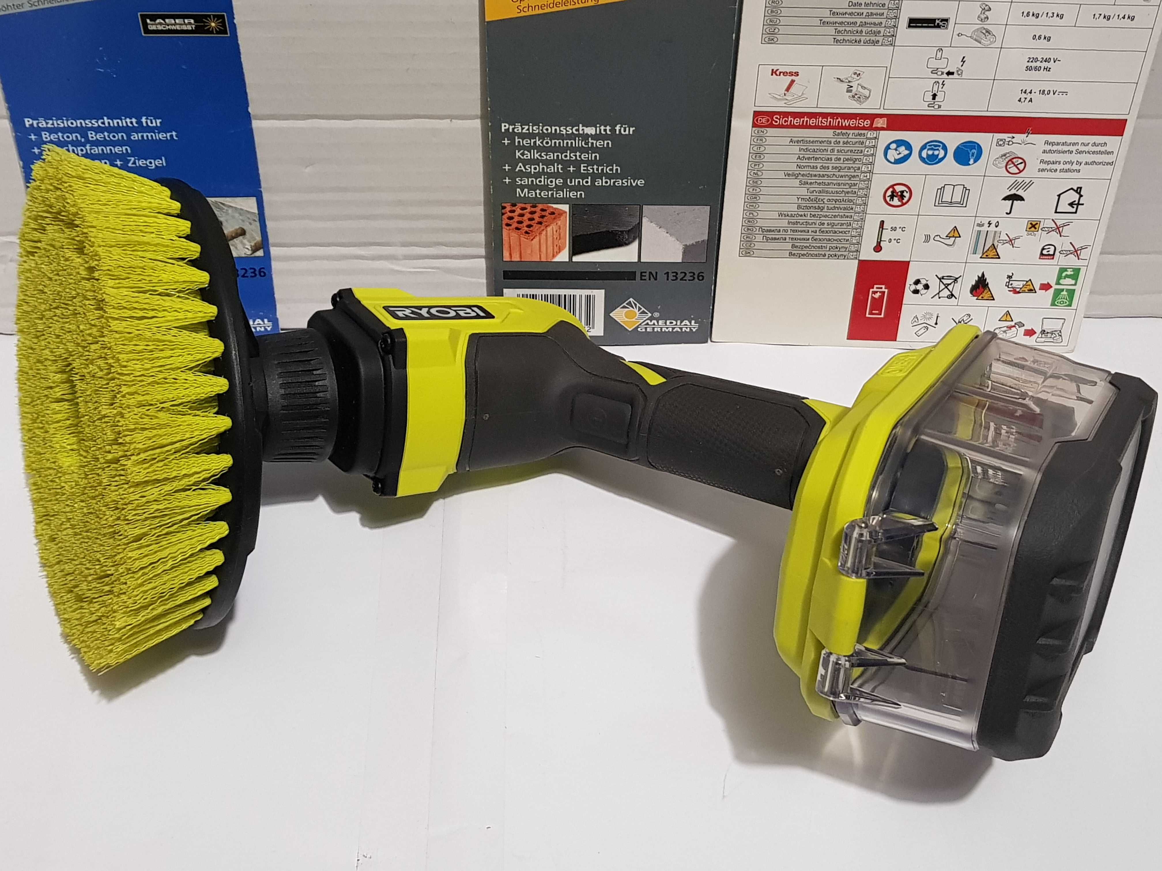 RYOBI R 18 CPS szczotka obrotowa akumulatorowa 18v myjąca IPX 7