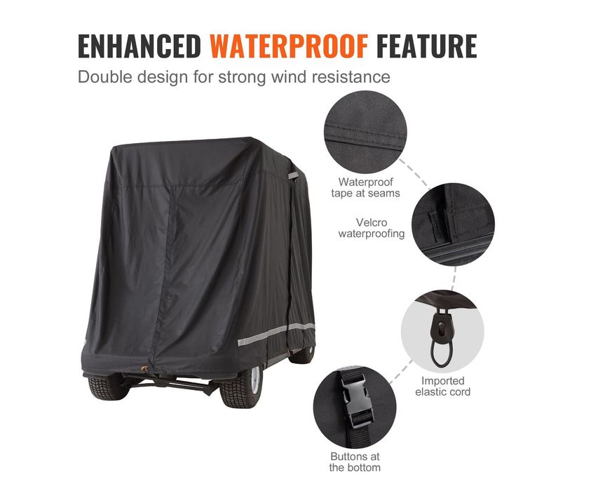 POKROWIEC na WÓZEK GOLFOWY dla 4 osób Wodoodporny z Poliestru 600D