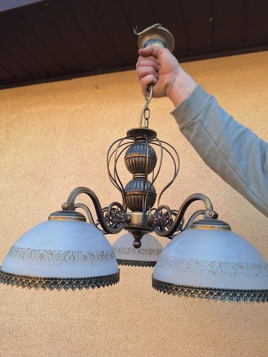Żyrandol elegancki patyna lampa sufitowa