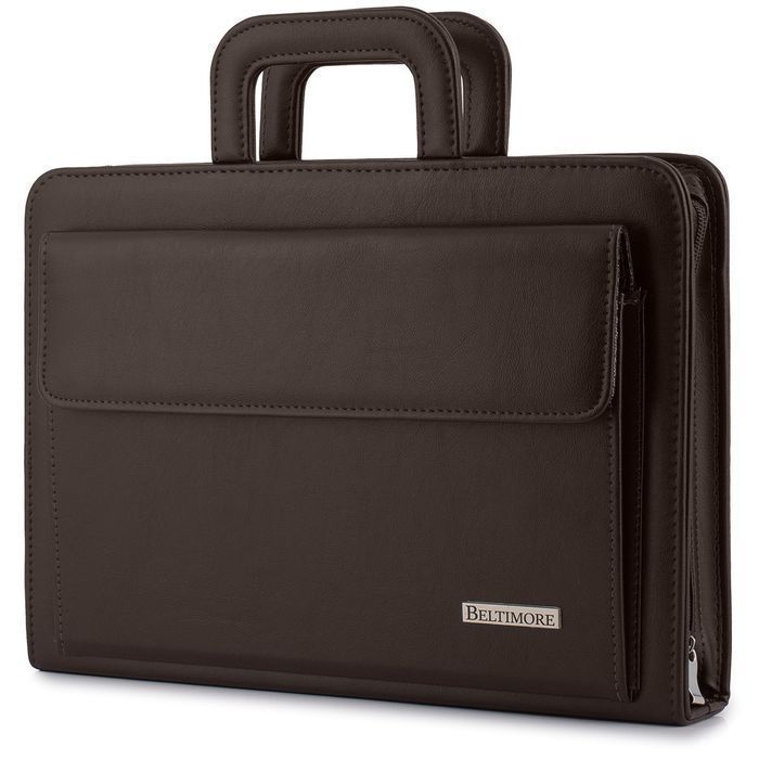 Biwuar neseser aktówka teczka organizer handlowca stylowa brązowa I63