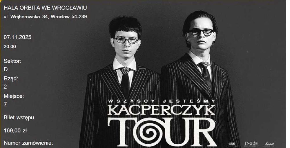 Wszyscy jesteśmy Kacperczyk Tour - Wrocław, Hala Orbita