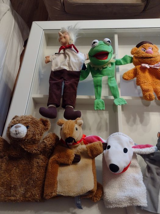Pacynki na rękę żaba Kermit miś Fozzie kot