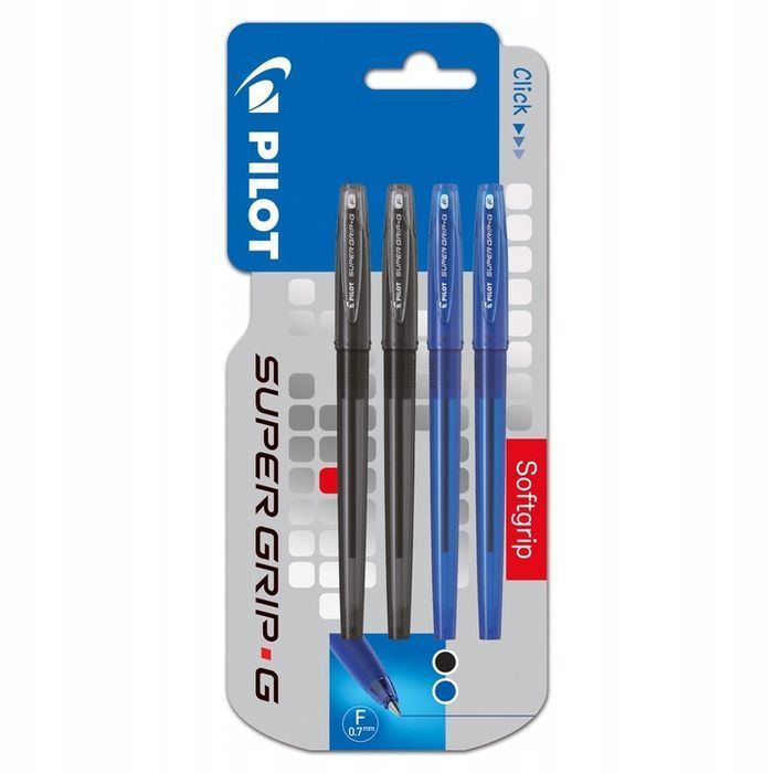 Pilot Super Grip G Fine 4X Długopis Olejowy Ze Skuwką Niebieski Czarny