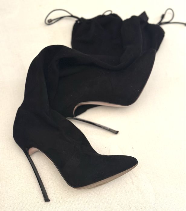 Ботфорды под Casadei, черные, 35-36 размнр