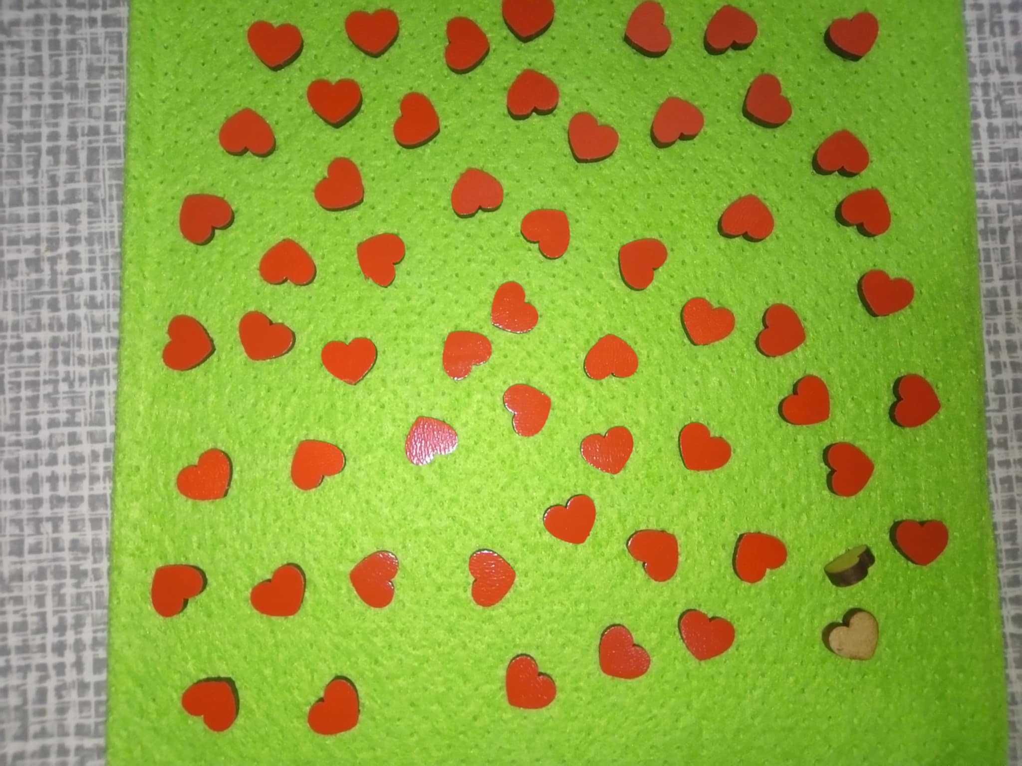 Serce serca mini ozdoba drewniane decoupage dekoracja czerwone 200szt