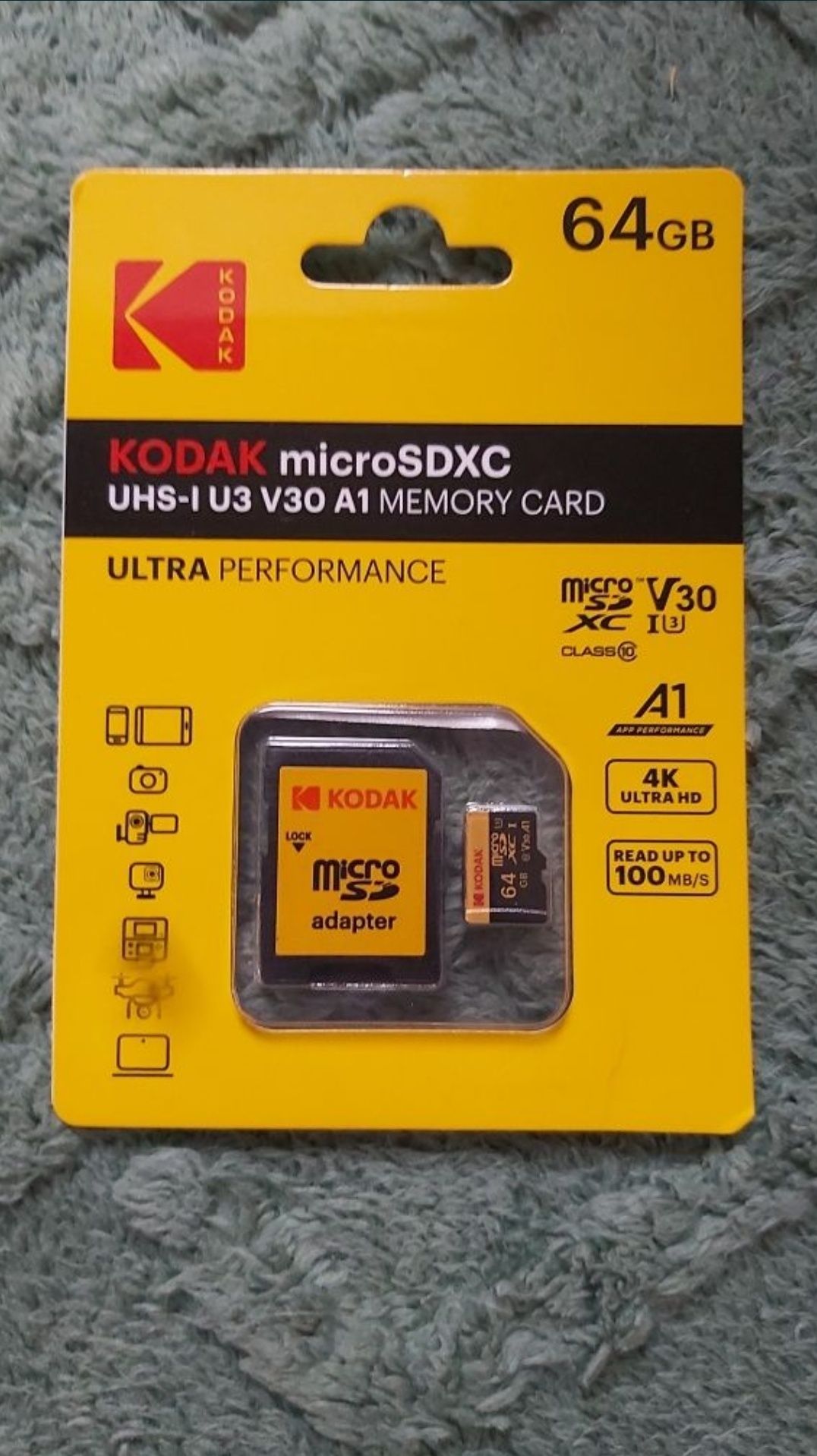 Kodak Karta Pamięci 64GB Micro SD Aparat Telefon Laptop