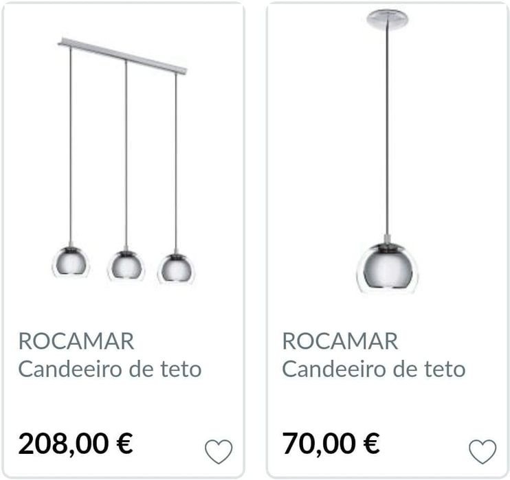 Candeeiro de Tecto EGLO, ROCAMAR vidro Fashion