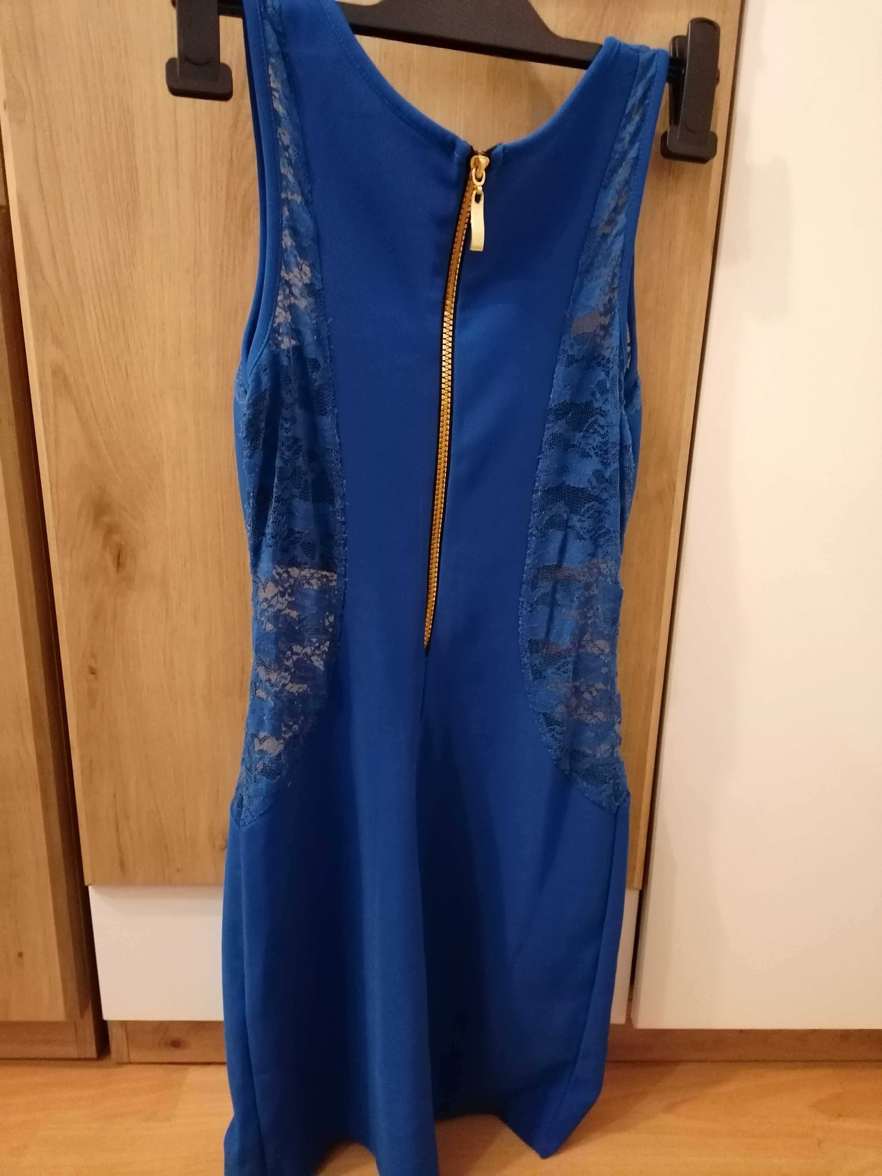 Niebieska mini sukienka rozmiar S M