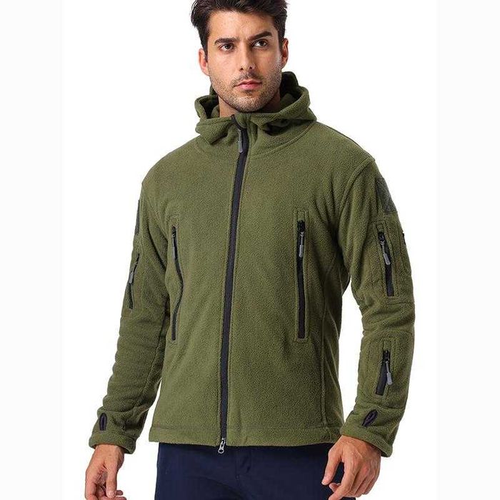 Тактична флісова кофта чоловіча з капюшоном Olive Green Розмір L