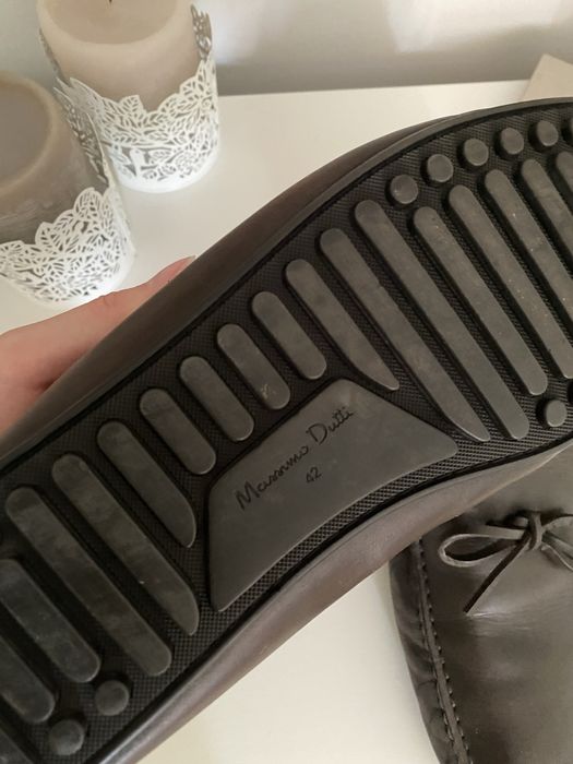 Męskie brązowe mokasyny skórzane – Massimo Dutti