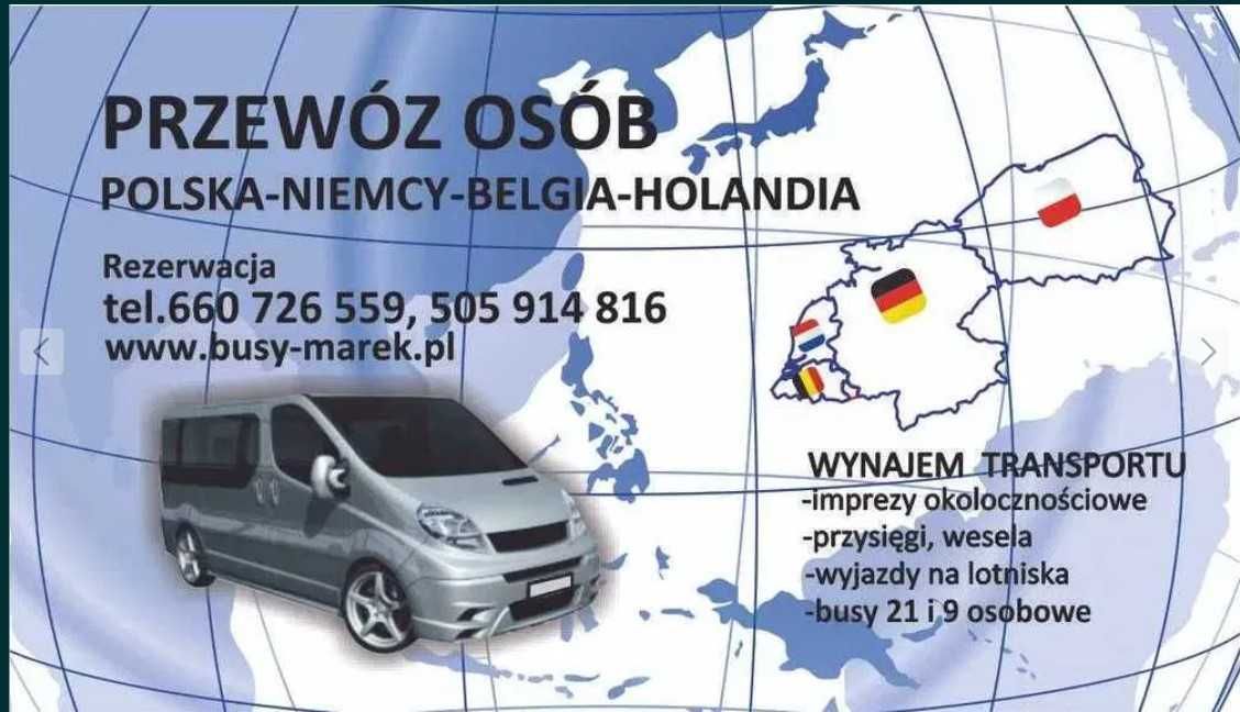 Przewóz osób krajowy i zagraniczny, Busy do Niemiec Holandii i Belgii