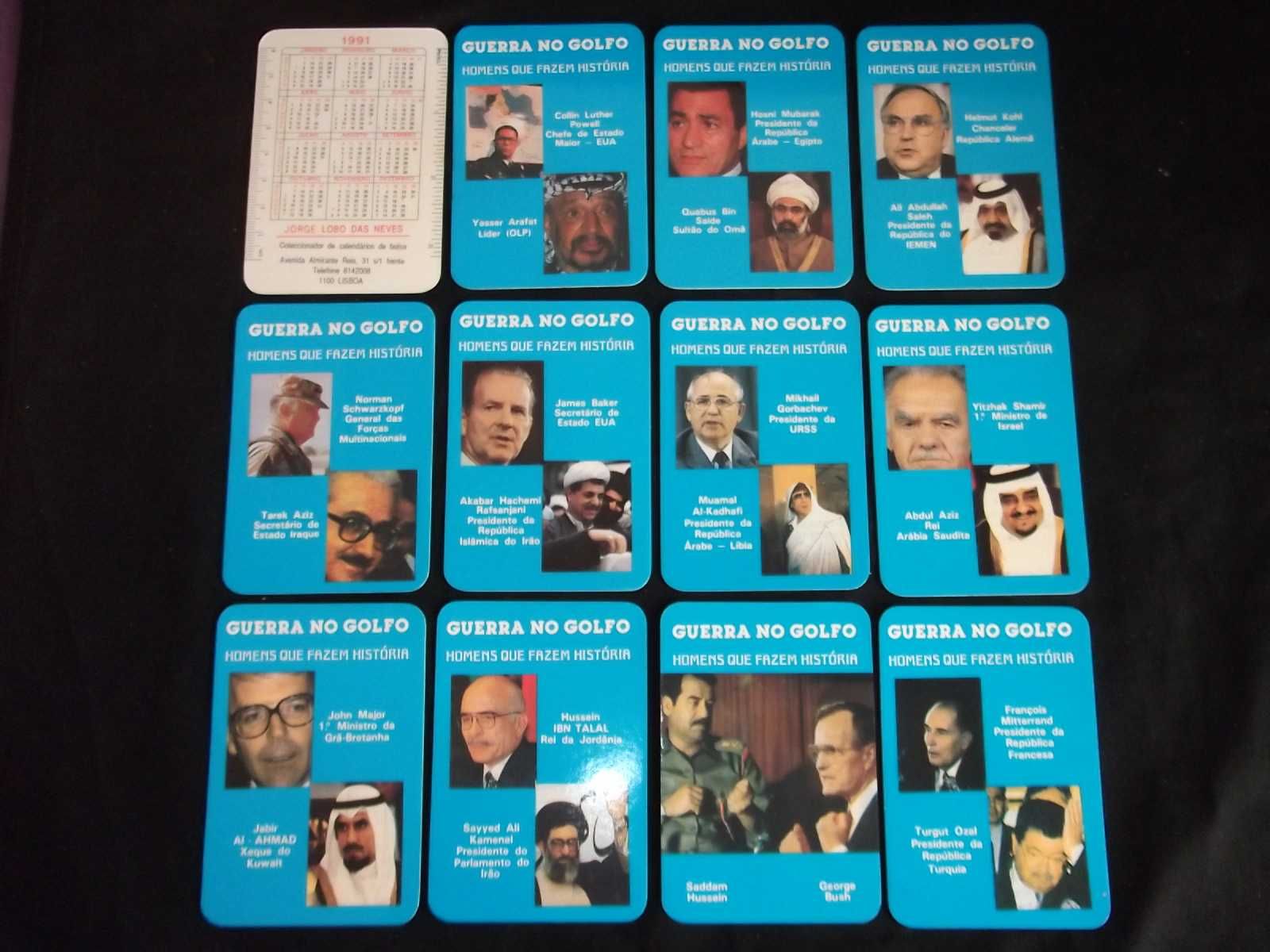 Colecção de 84 calendários Guerra do Golfo 1991
