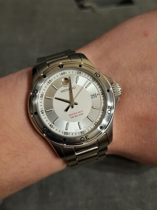 MOVADO series 800 Piękny Diver w stali stan bdb pełen komplet WR200
