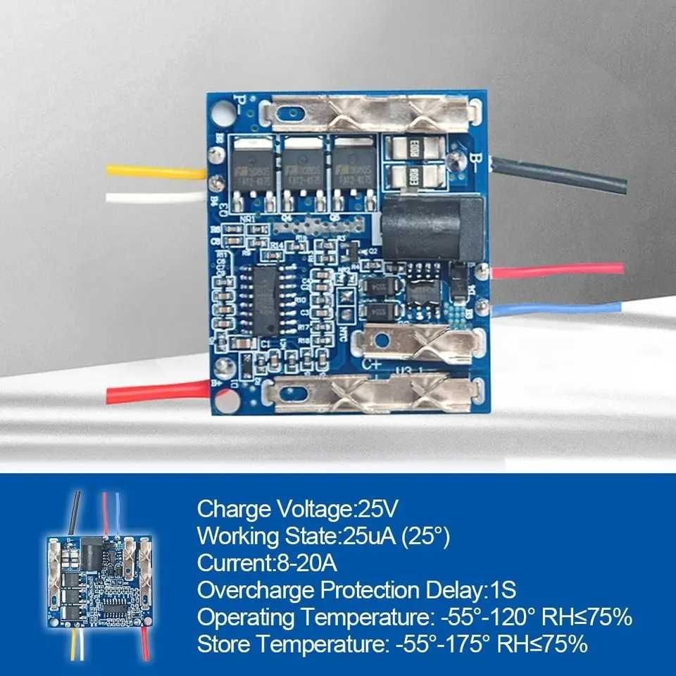 Плата bms 5S 18-21 Вольт для ремонта аккумуляторов Makita