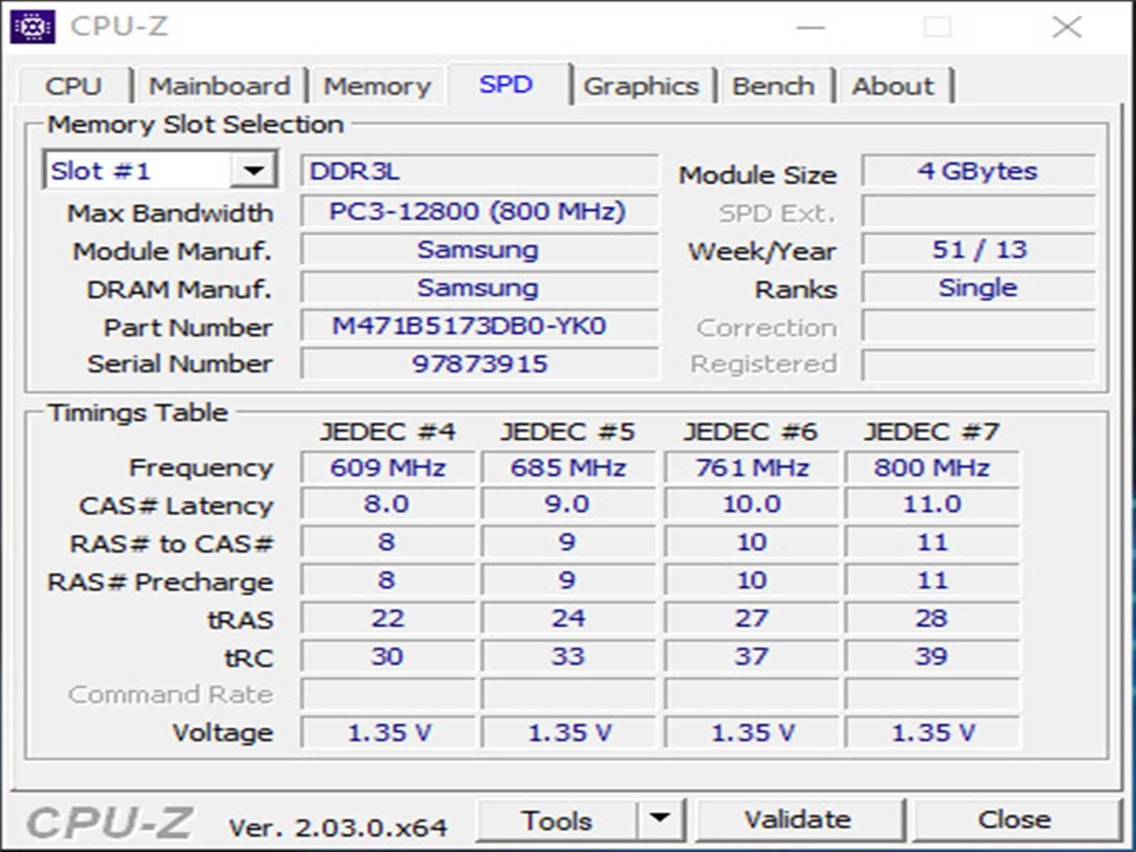 DDR3 8GB Samsung 12800 L