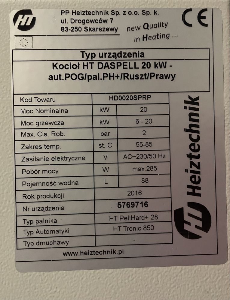 Pellet Heiztechnik Daspell 20KW