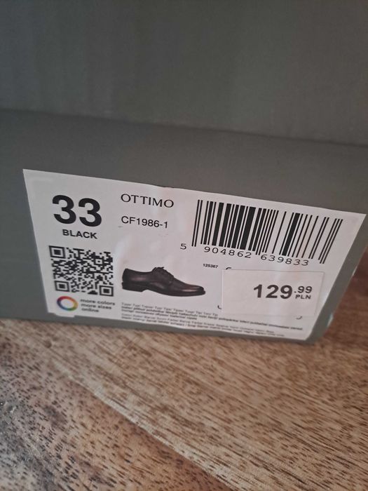 Buty eleganckie mokasyny komunijne skórzane do garnituru rozmiar 33