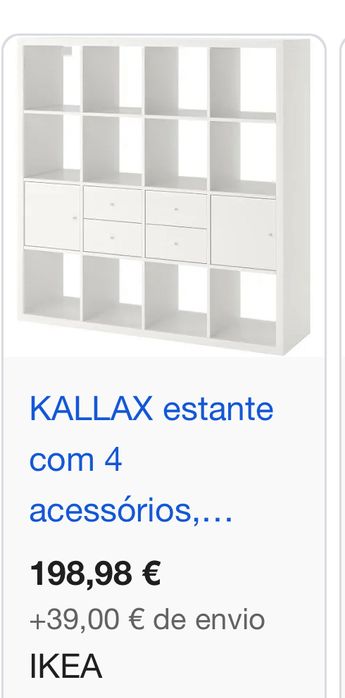 Estante KALLAX com 4 acessórios