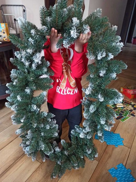 XXL 270CM Girlanda Świąteczna Choinkowa Sztuczna Na Schody Okno Drzwi