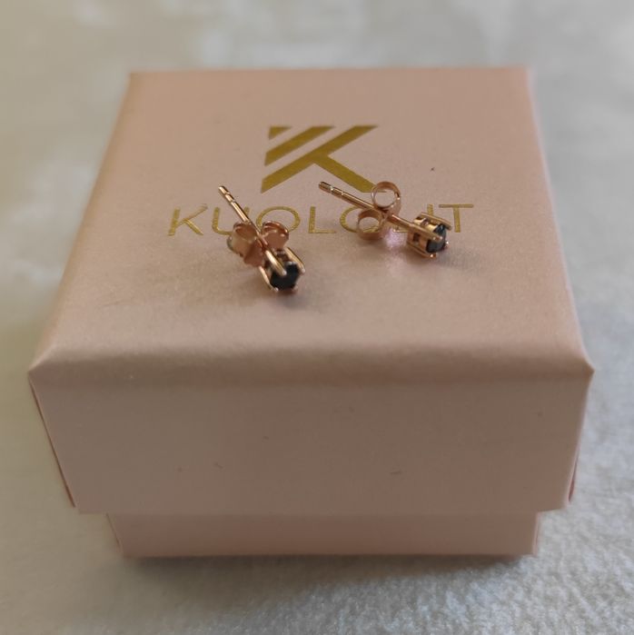 Kolczyki różowe złoto + moissanity_silent luxury