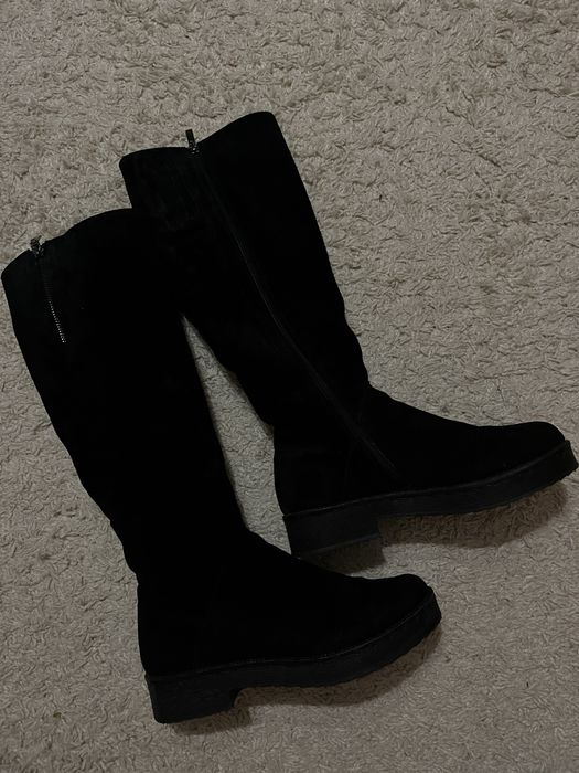 Сапоги замша зимові тренд