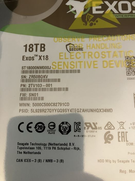 Seagate Exos X18 18 TB SATA com garantia