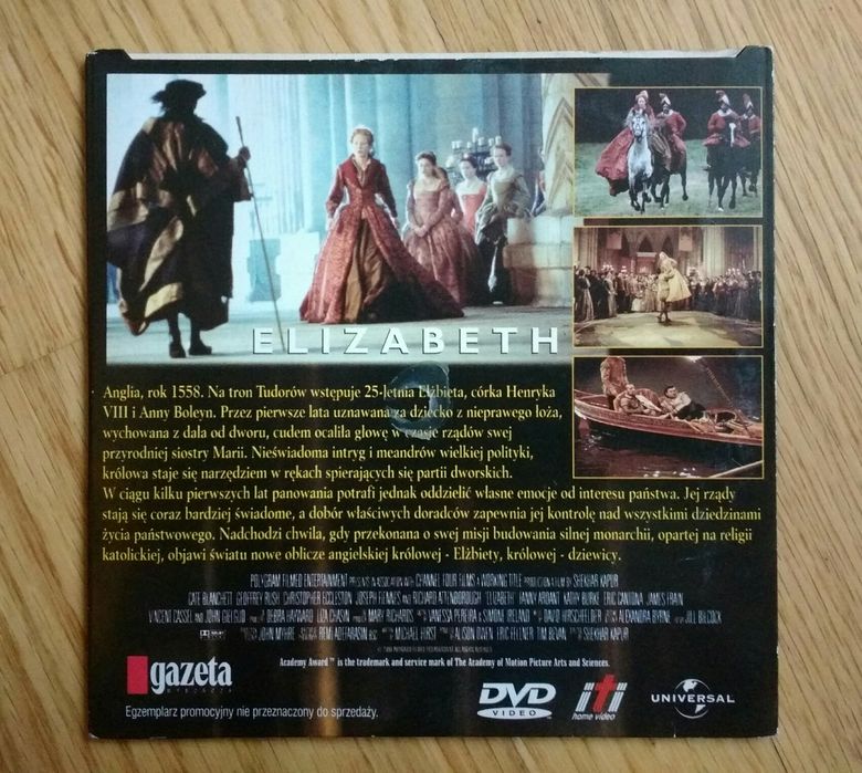 Film DVD "Elizabeth" (1998), Cate Blanchett