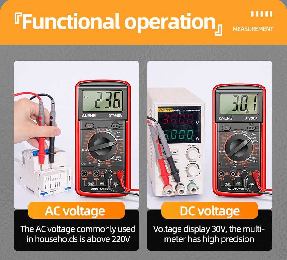 Multímetro Digital ANENG DT9205A