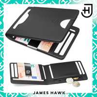 James Hawk Smart Wallet skórzany portfel slim 1,5 cm RFID Czarny