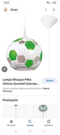 Piłka nożna - lampa wisząca/żyrandol