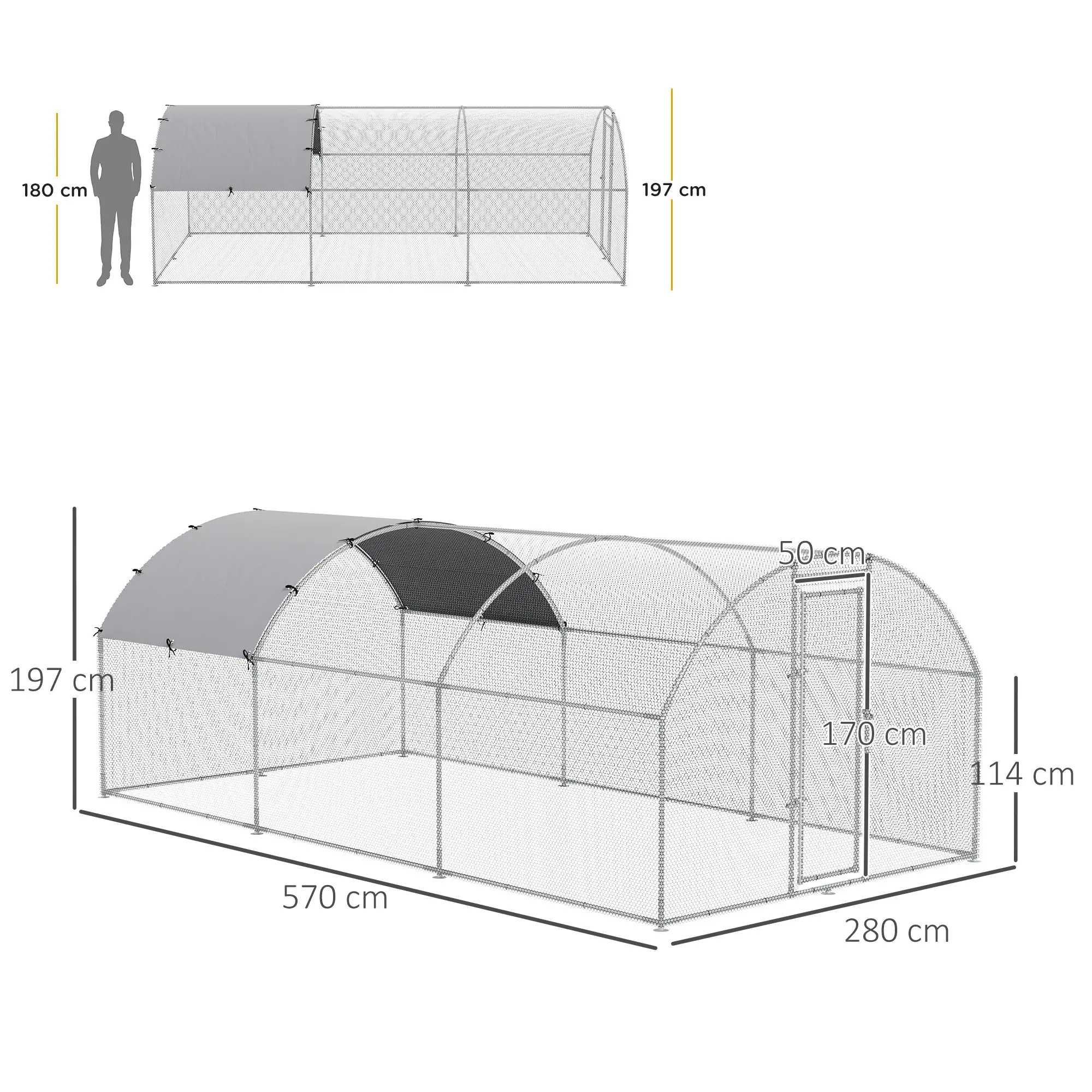 Wybieg dla kur kaczek królików Kurnik 3x6m 16m2 z dachem Kojec Woliera