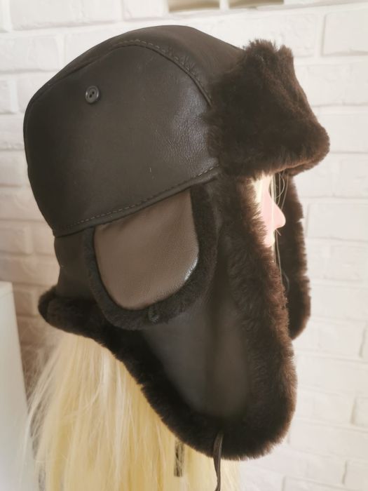 Czapka papacha skórzana