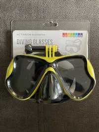 Okulary do nurkowania z uchwytem na kamere