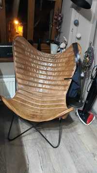 Fotele skórzane brązowe pikowane
