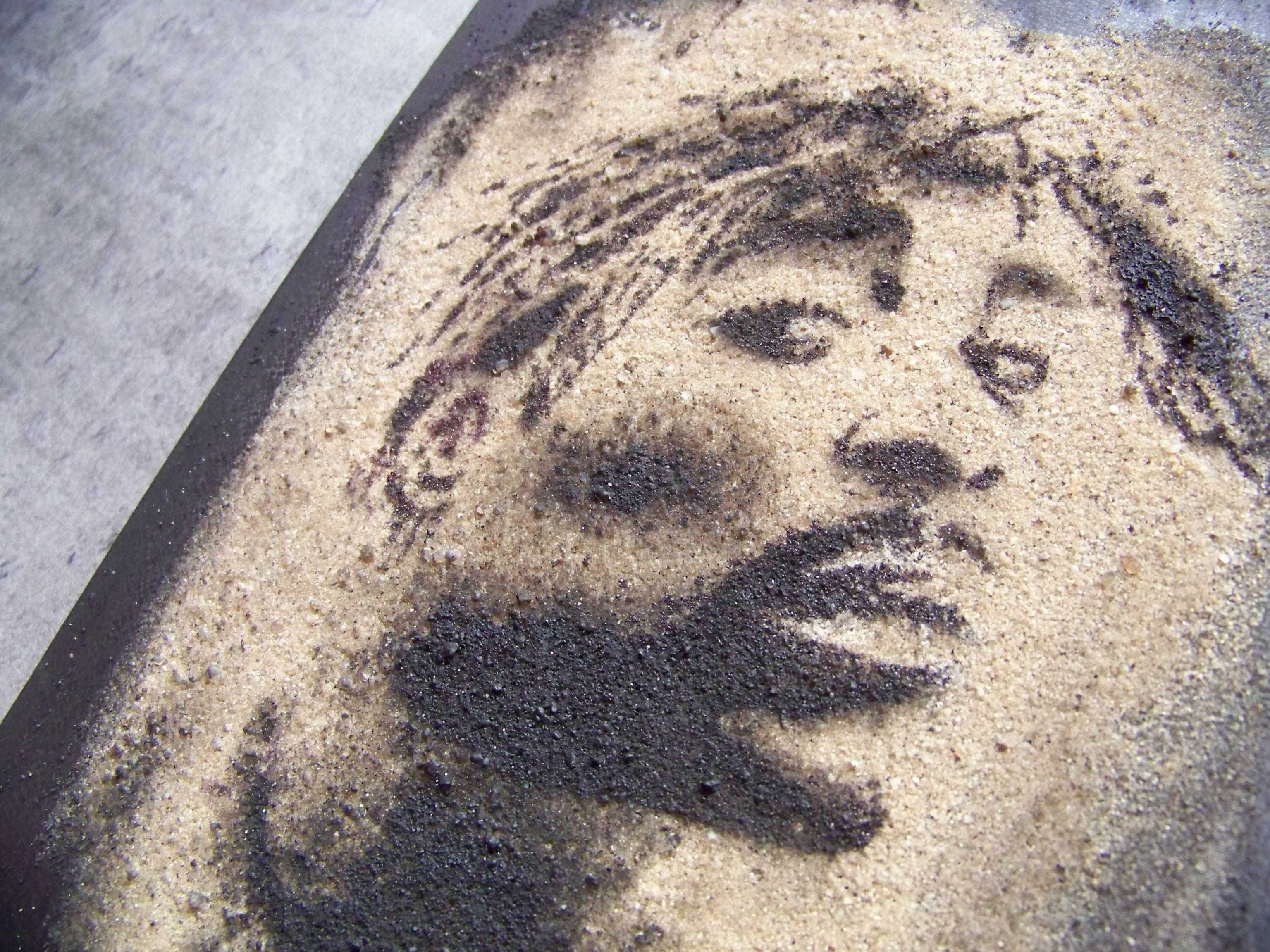Tupac Unikatowy obraz akrylowy ręcznie malowany na piasku... 2pac