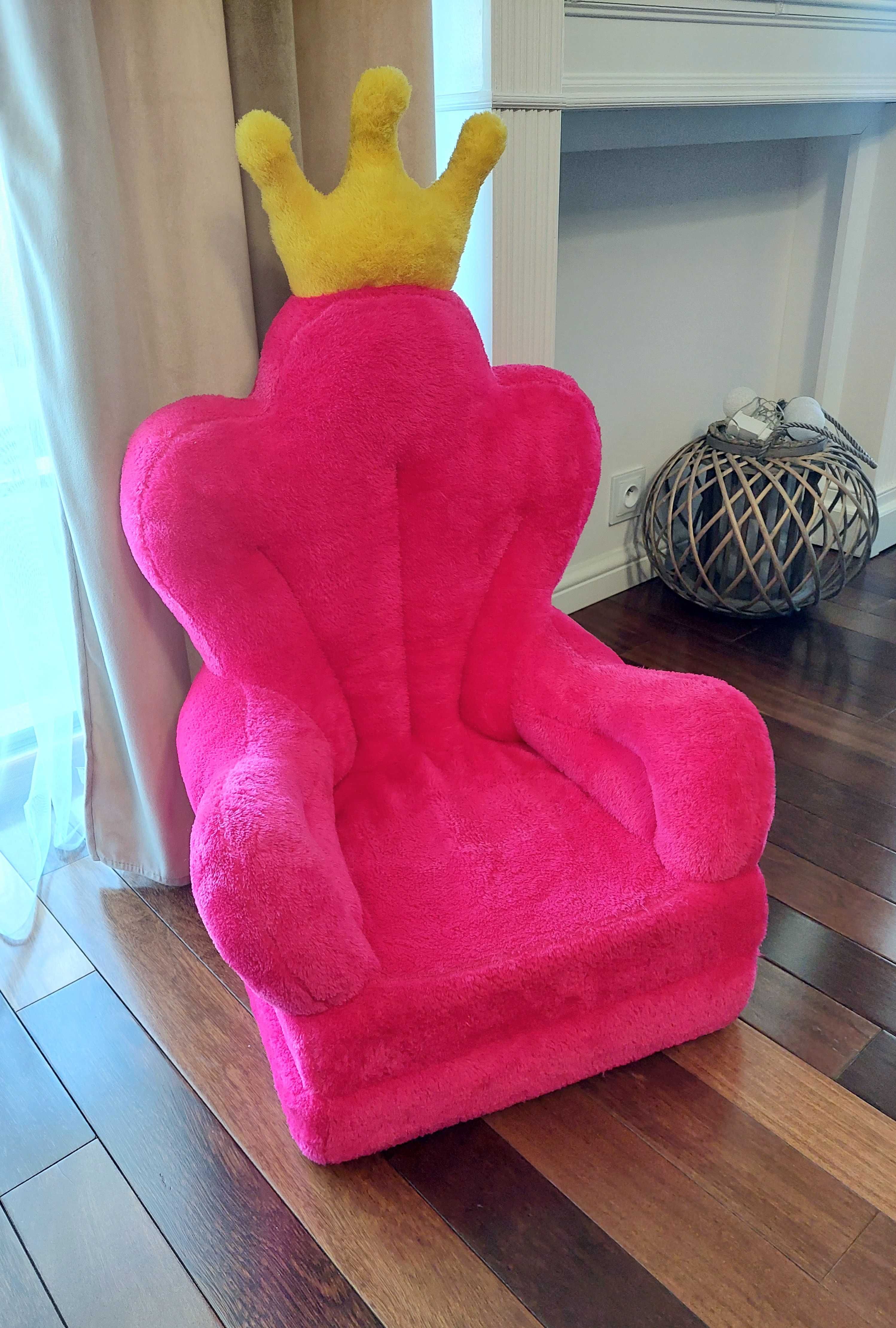 Bobo Plusz! Królewski różowy fotel maskotkowy tron szezlong