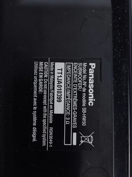 Subwoofer Panasonic SB HW 50 3OHM pasywny kolumny głośnik basowy