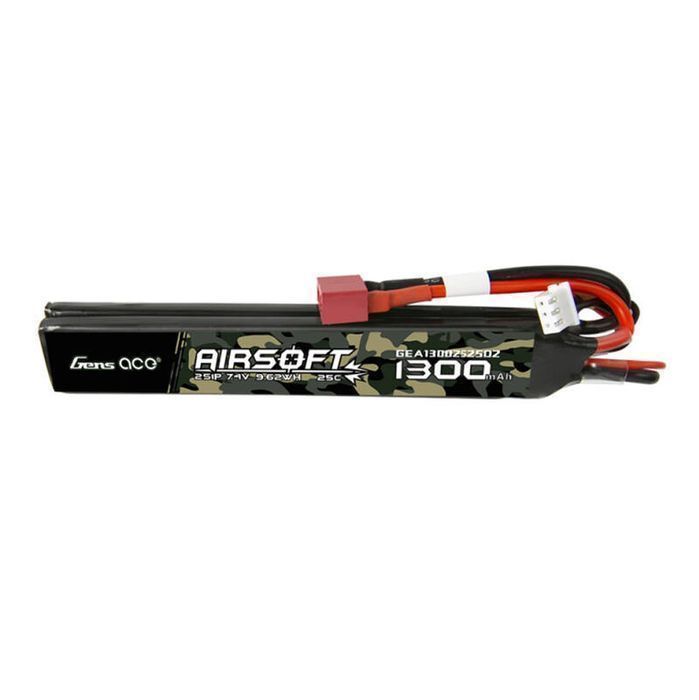 Gens Lipo 25C Saddle 2S1P 7.4V Airsoft Akumulator 1300Mah Konektorem