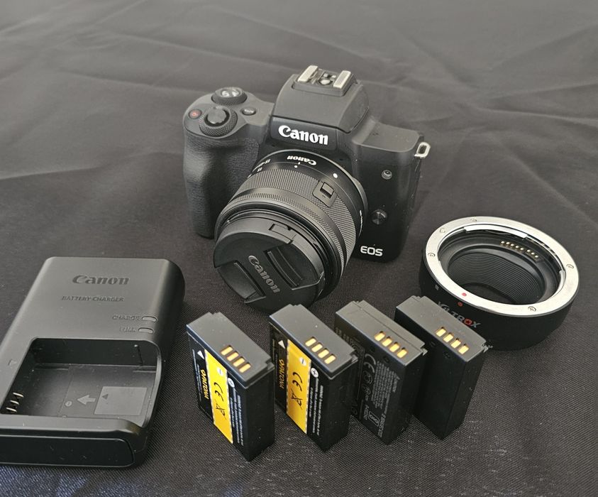 Camara Canon M50 + EF-M Lente 15-45mm 3.5-6.3 (ver descrição)