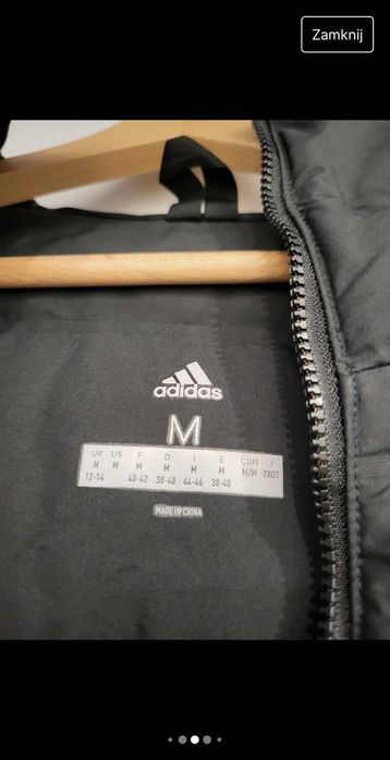 Adidas kurtka kaczy puch pikowana Slim rozm M