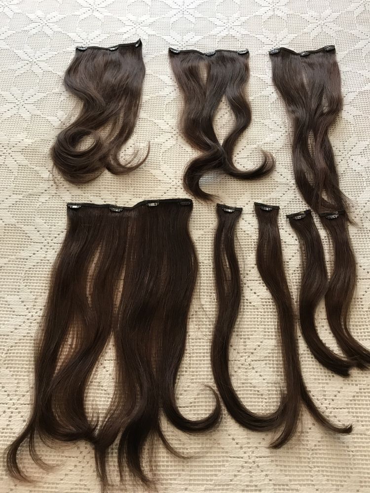 Extensão de Cabelo NATURAL com mechas douradas com Tic-Tac